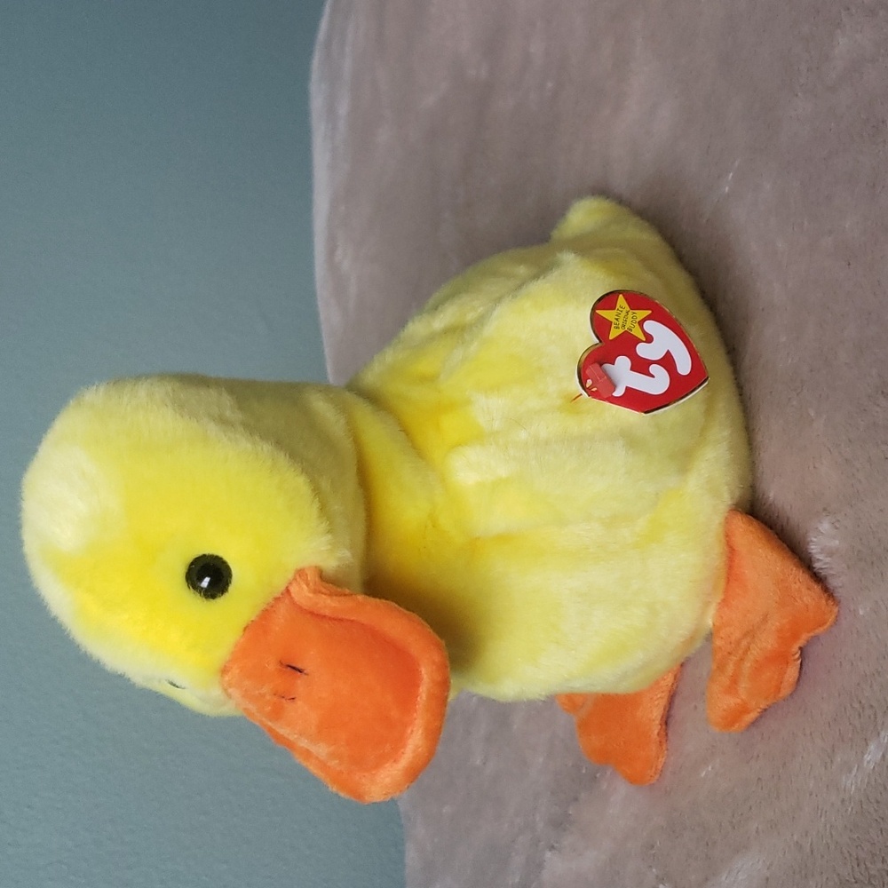 Quackers Buddy & Beanie Set 🦆Ty Plush Yellow Ducks🦆 Gift Toy Collectible, NWT - Picture 3 of 17